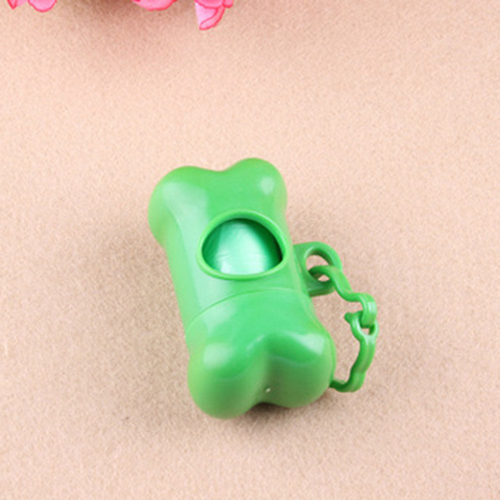 1pc Roll Pet Dog Garbage Waste Poop Carrier Bags With Colorful Bone Trash Bag Dispenser