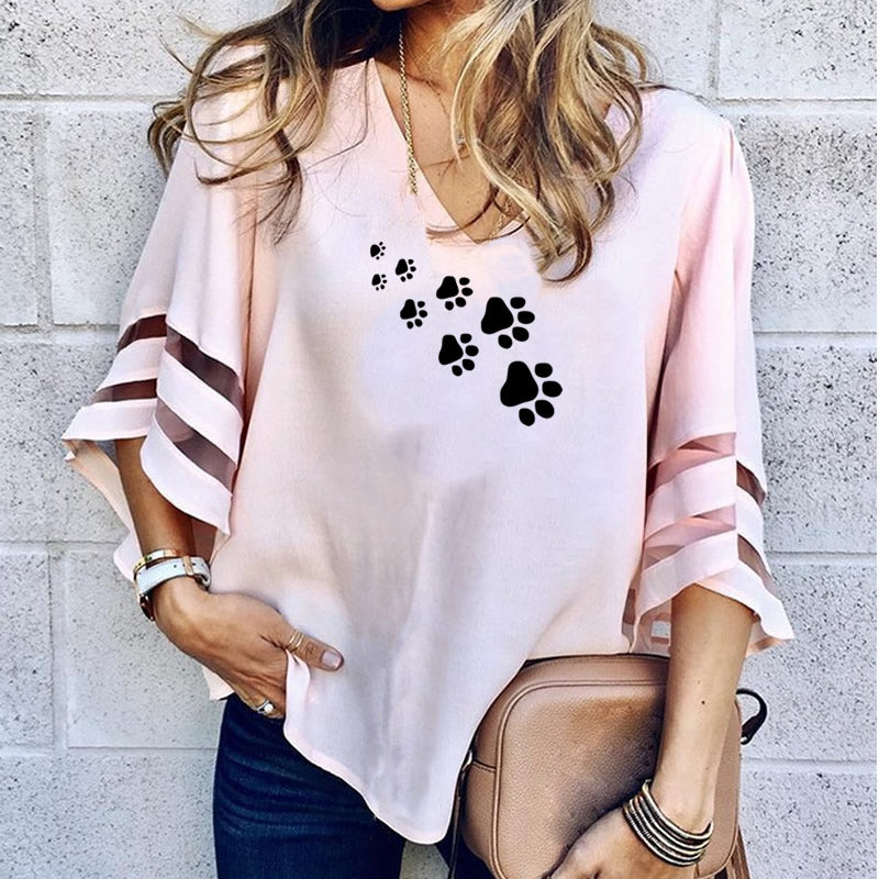 New Fashion Dog Paw Shirt for Women