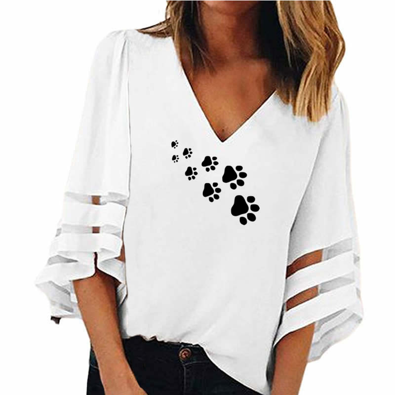 New Fashion Dog Paw Shirt for Women