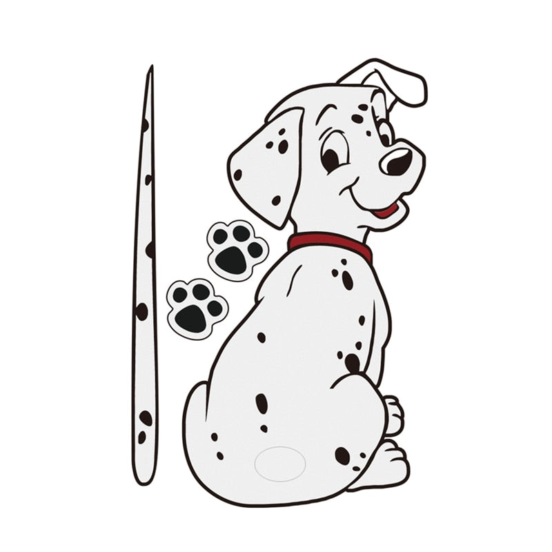 Funny Moving Tail Dalmatian Dog Reflective Waterproof Sticker Car Rear Window Windshield Wiper Decals