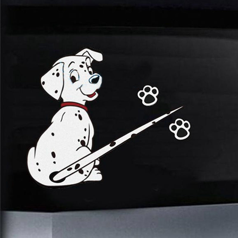 Funny Moving Tail Dalmatian Dog Reflective Waterproof Sticker Car Rear Window Windshield Wiper Decals