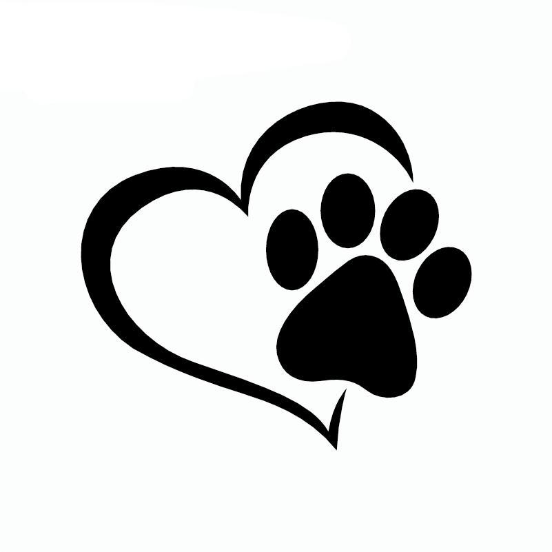 Cute Dog Paw with Heart removable Waterproof Car Sticker