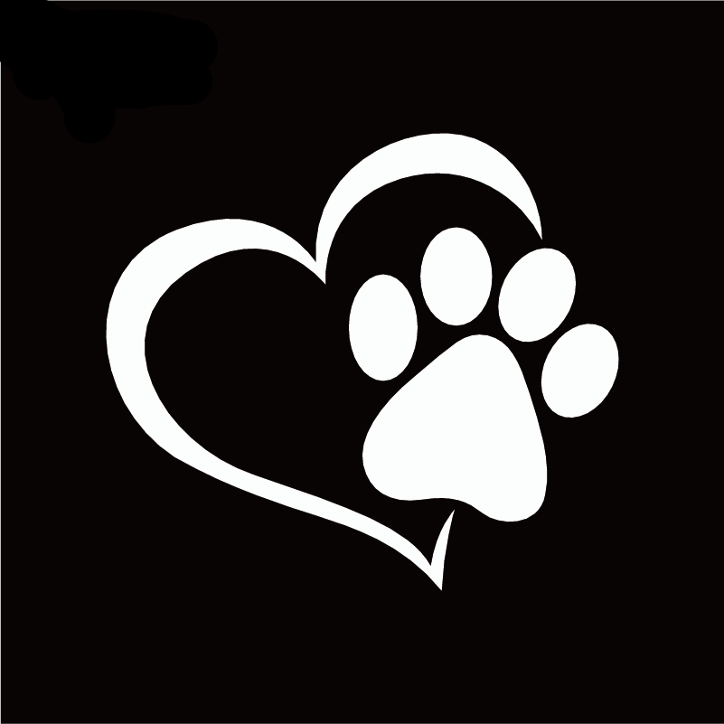 Cute Dog Paw with Heart removable Waterproof Car Sticker