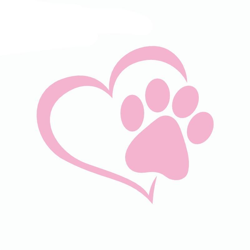 Cute Dog Paw with Heart removable Waterproof Car Sticker