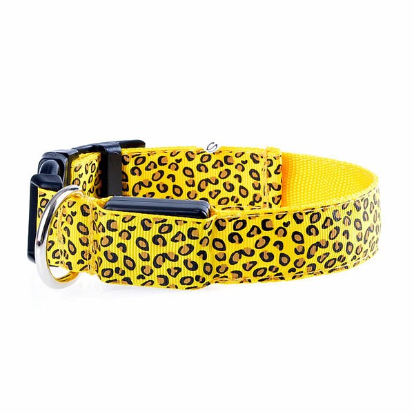 LED Dog Safety Collar Light Up Leopard Design