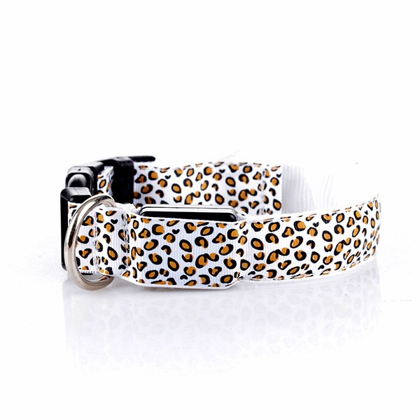 LED Dog Safety Collar Light Up Leopard Design