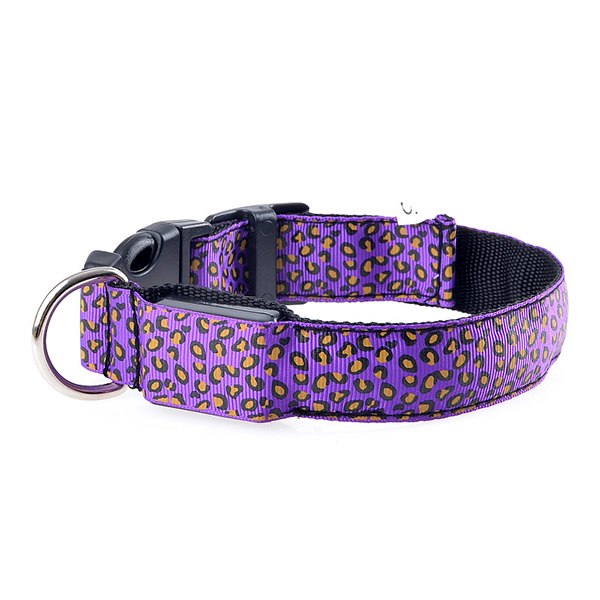 LED Dog Safety Collar Light Up Leopard Design