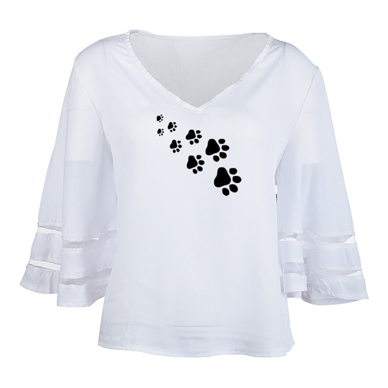 New Fashion Dog Paw Shirt for Women