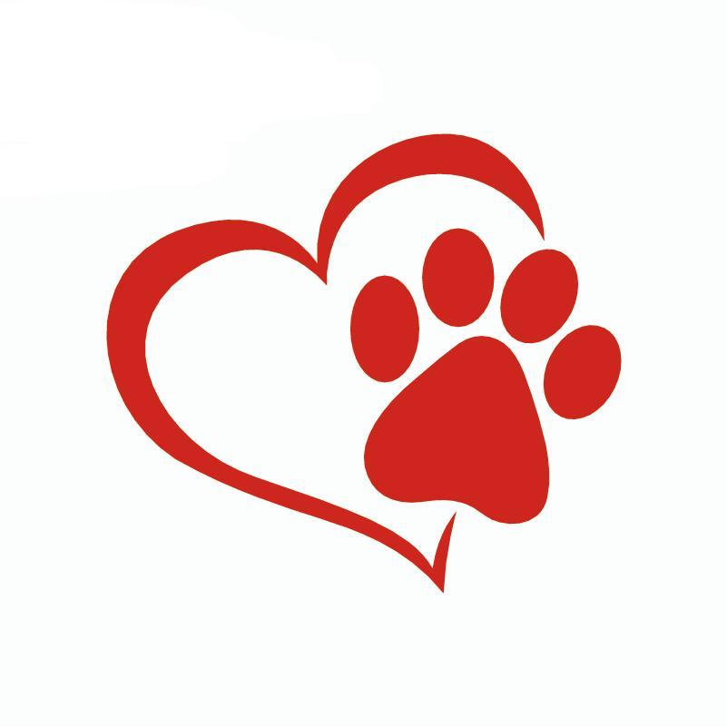 Cute Dog Paw with Heart removable Waterproof Car Sticker