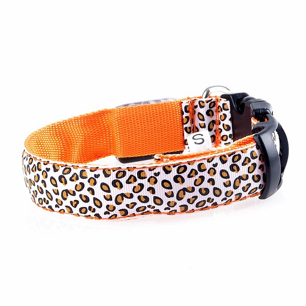 LED Dog Safety Collar Light Up Leopard Design