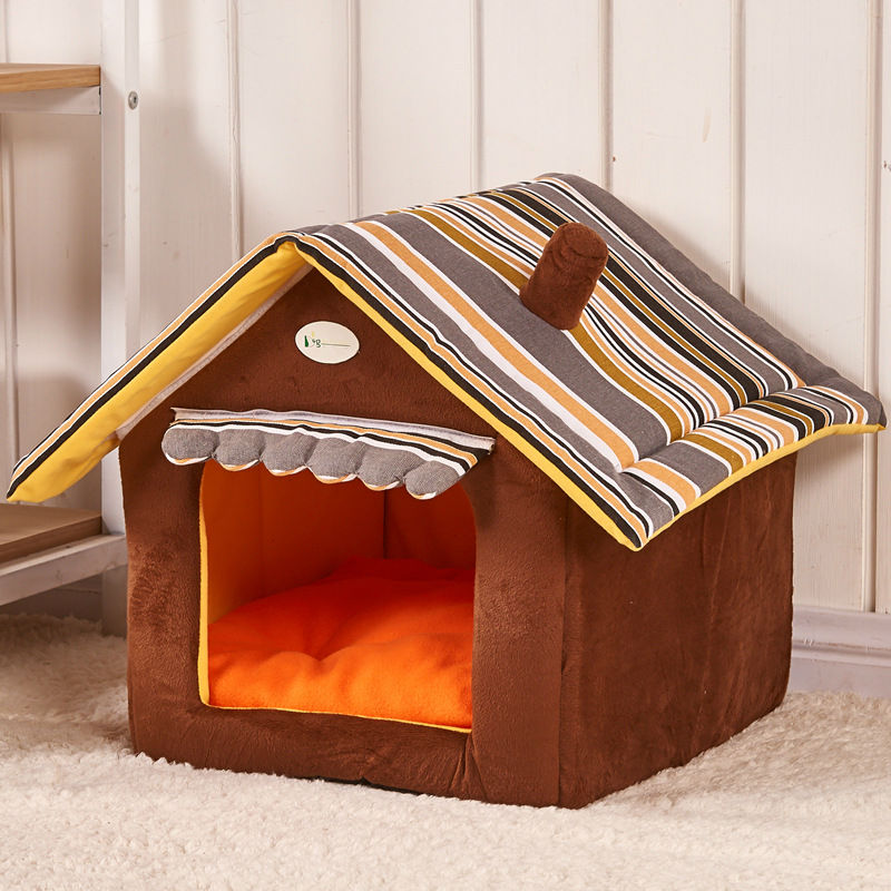 Cozy House Dog Bed With Removable Roof