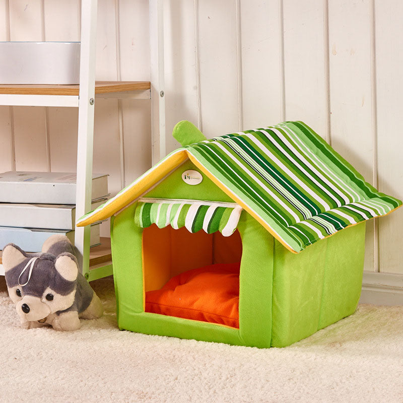 Cozy House Dog Bed With Removable Roof